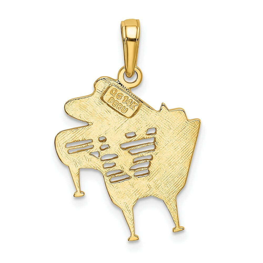14K Yellow Gold Piano Pendant