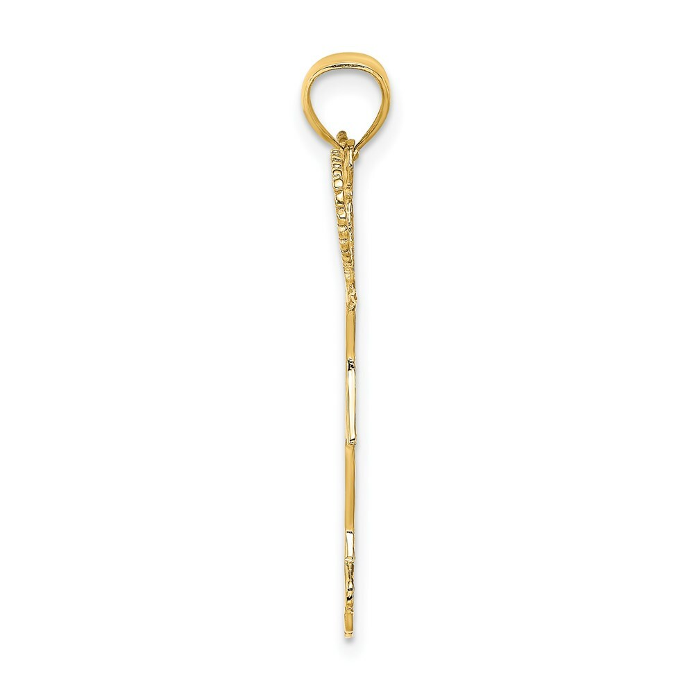 14K Yellow Gold Cheerleader With Pom-Poms Charm Pendant