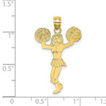 Load image into Gallery viewer, 14K Yellow Gold Cheerleader With Pom-Poms Charm Pendant
