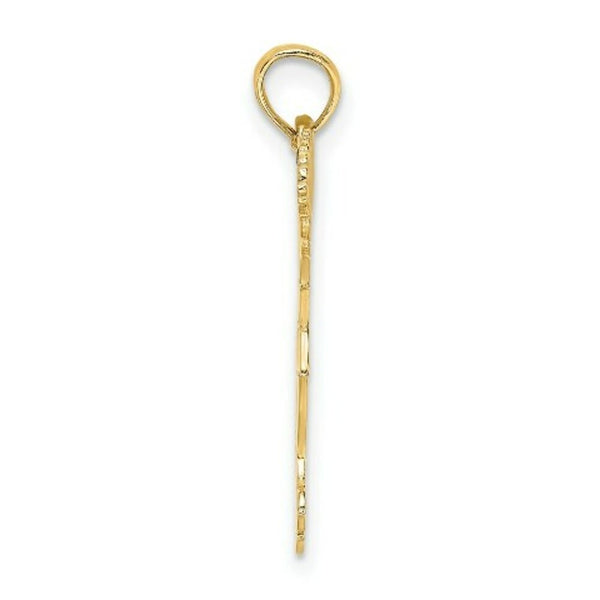 14K Yellow Gold Cheerleader With Pom-Poms Charm Pendant