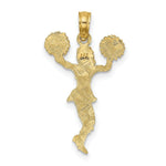 Load image into Gallery viewer, 14K Yellow Gold Cheerleader With Pom-Poms Charm Pendant

