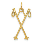 Load image into Gallery viewer, 14K Yellow Gold Ski Poles Charm
