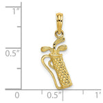 Load image into Gallery viewer, 14K Yellow Gold Golf Bag With Clubs Charm Pendant
