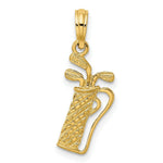 Load image into Gallery viewer, 14K Yellow Gold Golf Bag With Clubs Charm Pendant
