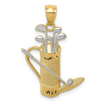 Load image into Gallery viewer, 14K Yellow Gold and Rhodium Golf Bag Pendant

