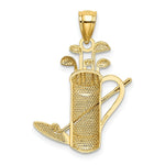 Load image into Gallery viewer, 14K Yellow Gold and Rhodium Golf Bag Pendant
