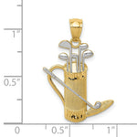 Load image into Gallery viewer, 14K Yellow Gold and Rhodium Golf Bag Pendant
