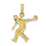 Load image into Gallery viewer, 14K Yellow Gold Male Bowling Charm Pendant
