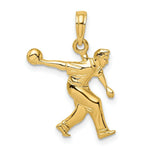 Load image into Gallery viewer, 14K Yellow Gold Male Bowling Charm Pendant
