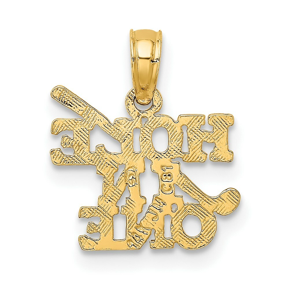 14K Yellow Gold Hole in One With Golf Club Charm Pendant