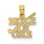 Load image into Gallery viewer, 14K Yellow Gold Hole in One With Golf Club Charm Pendant
