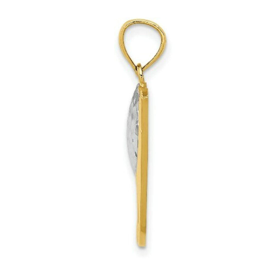 14K Yellow Gold and Rhodium Golf Pendant