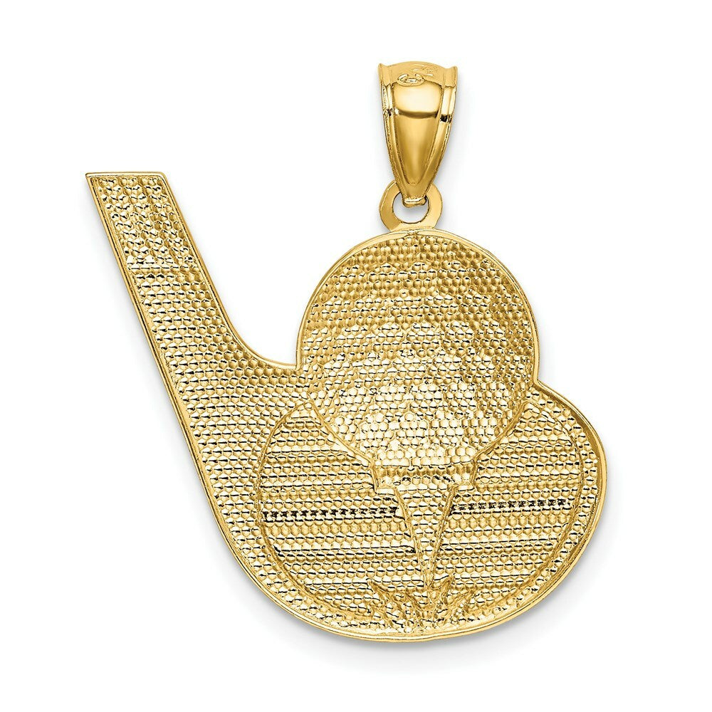14K Yellow Gold and Rhodium Golf Pendant
