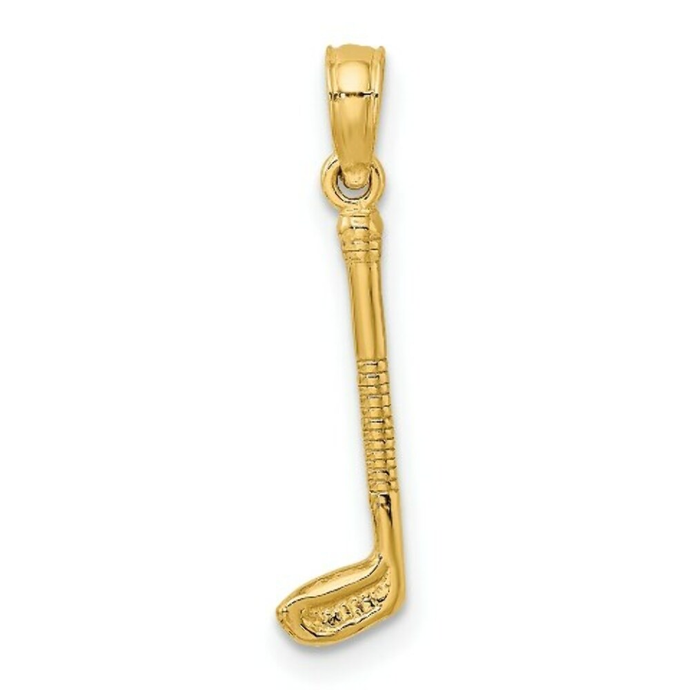 14K Yellow Gold Golf Club Charm Pendant