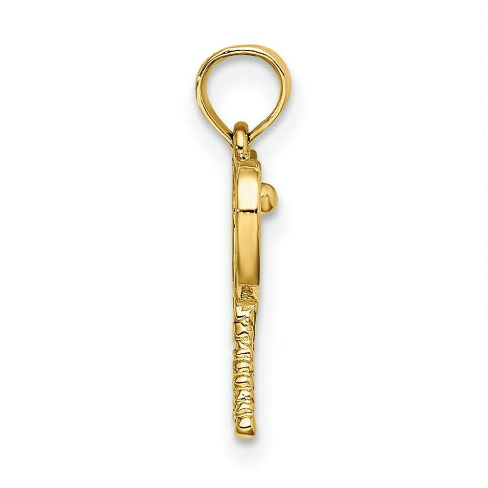 14K Yellow Gold Tennis Racquets Charm Pendant