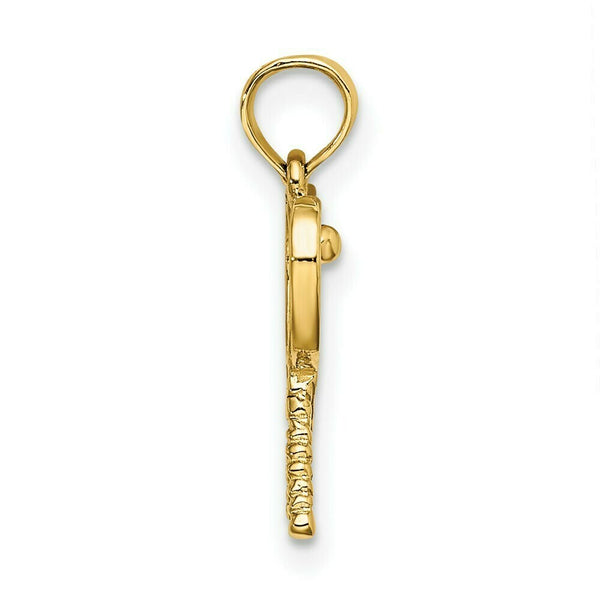 14K Yellow Gold Tennis Racquets Charm Pendant
