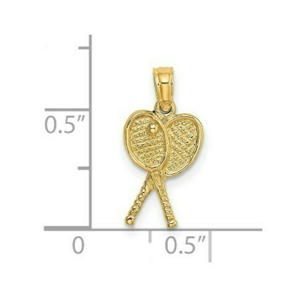14K Yellow Gold Tennis Racquets Charm Pendant