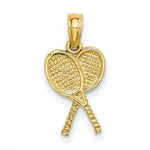 Load image into Gallery viewer, 14K Yellow Gold Tennis Racquets Charm Pendant
