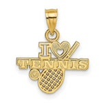Load image into Gallery viewer, 14K Yellow Gold I Heart Tennis Charm Pendant
