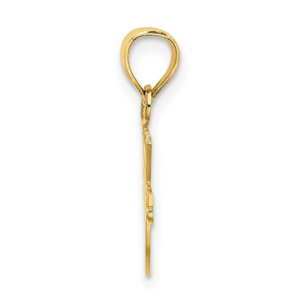14K Yellow Gold I Heart Tennis Charm Pendant