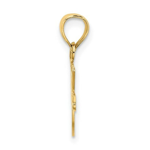 14K Yellow Gold I Heart Tennis Charm Pendant