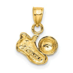 Load image into Gallery viewer, 14K Yellow Gold Soccer Ball With Shoe Charm Pendant
