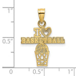 Load image into Gallery viewer, 14K Yellow Gold I Heart Basketball Charm Pendant
