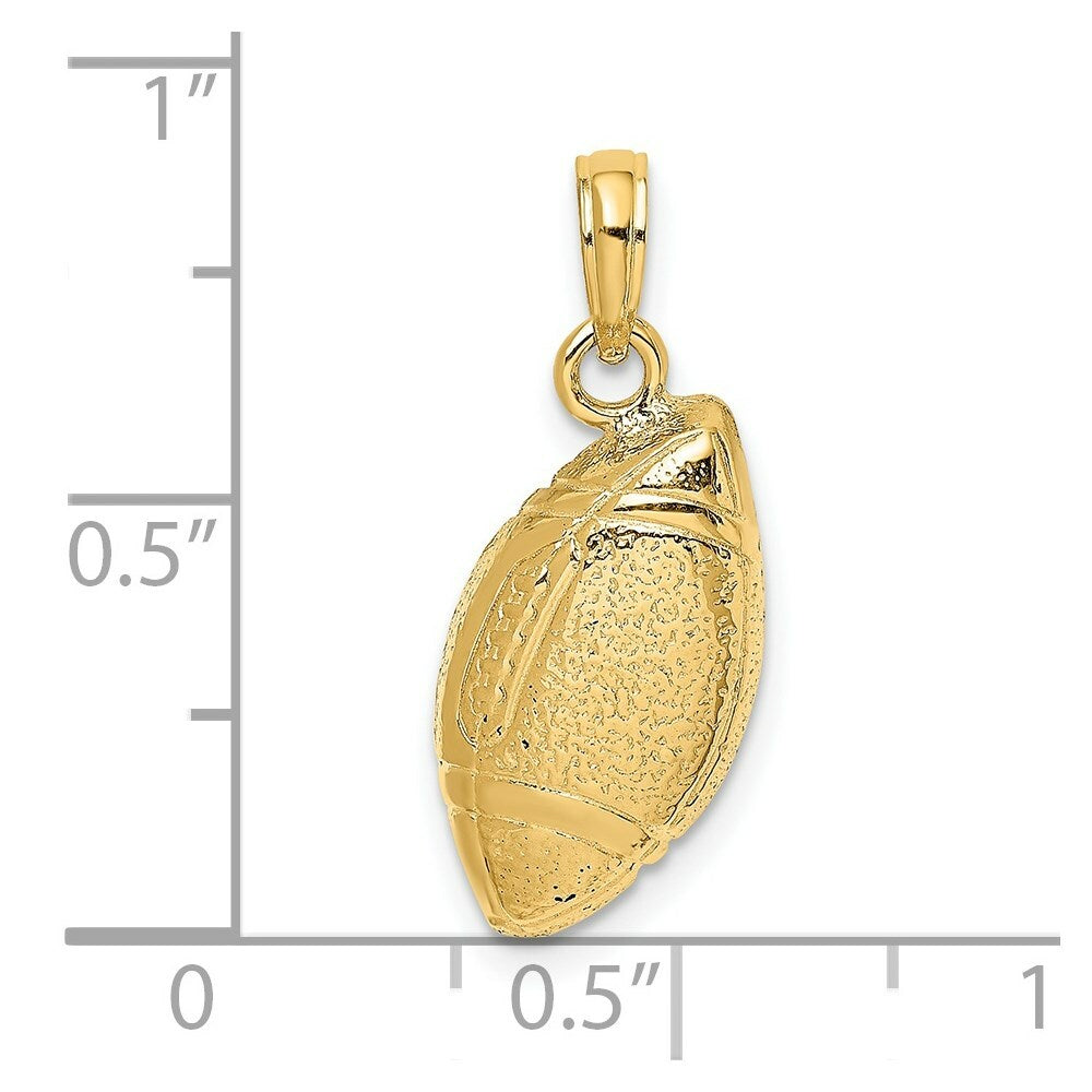 14K Yellow Gold Football Charm Pendant