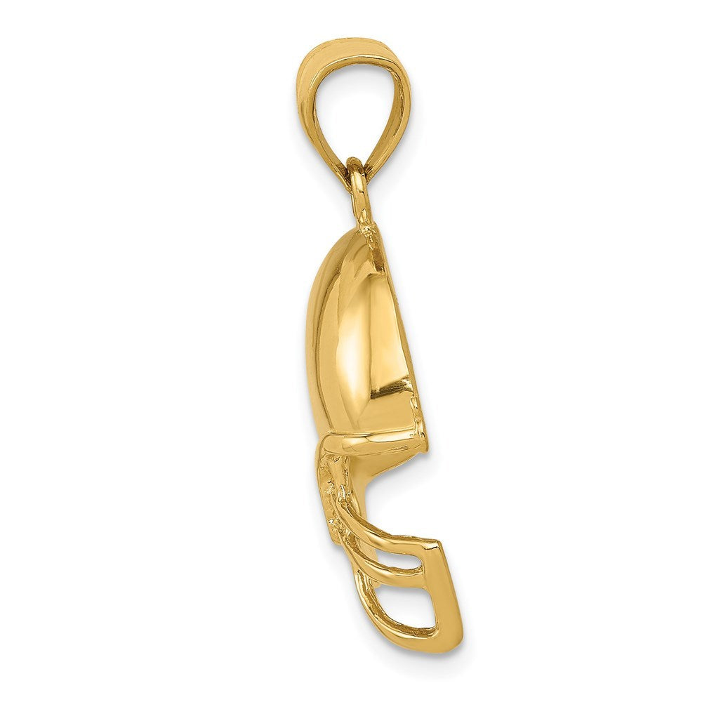 14K Yellow Gold Football Helmet Pendant