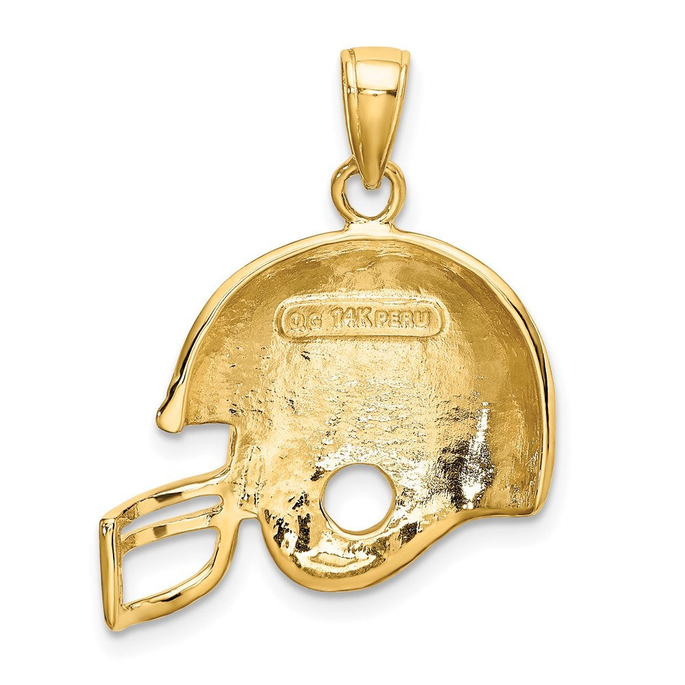 14K Yellow Gold Football Helmet Pendant