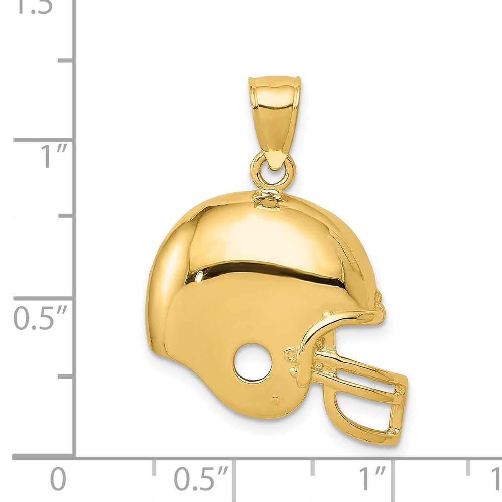 14K Yellow Gold Football Helmet Pendant