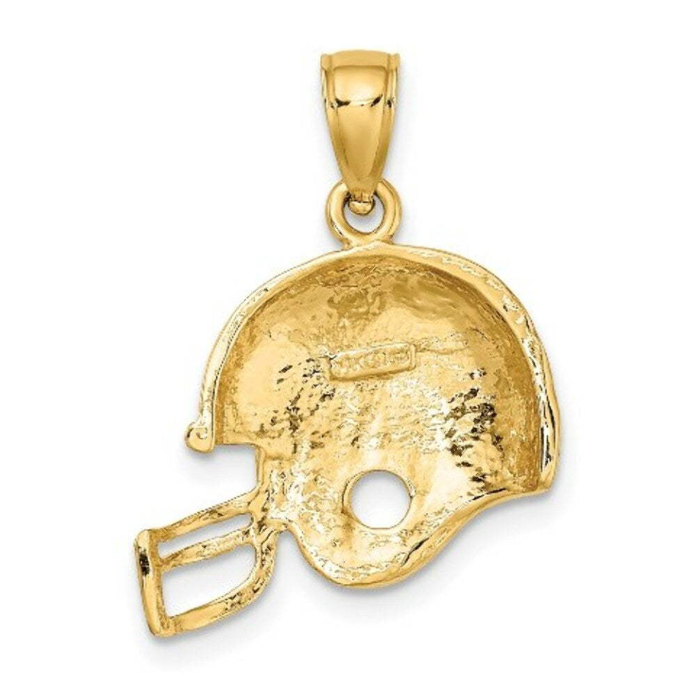 14K Yellow Gold Football Helmet Charm Pendant
