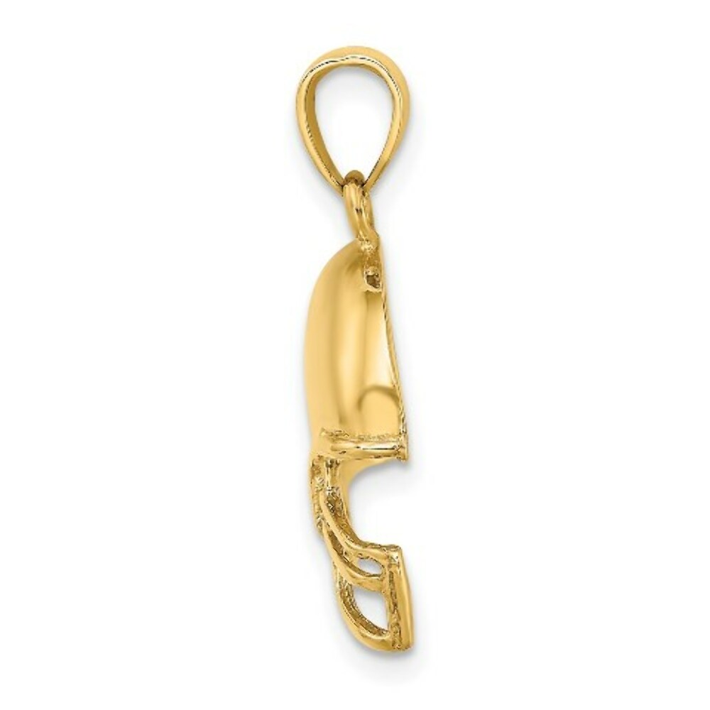 14K Yellow Gold Football Helmet Charm Pendant