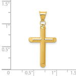 Load image into Gallery viewer, 14K Yellow Gold 3-D Polished Hollow Cross Pendant

