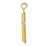 Load image into Gallery viewer, 14K Yellow Gold with Rhodium Accent 3-D Hollow Cross Pendant 34mm length
