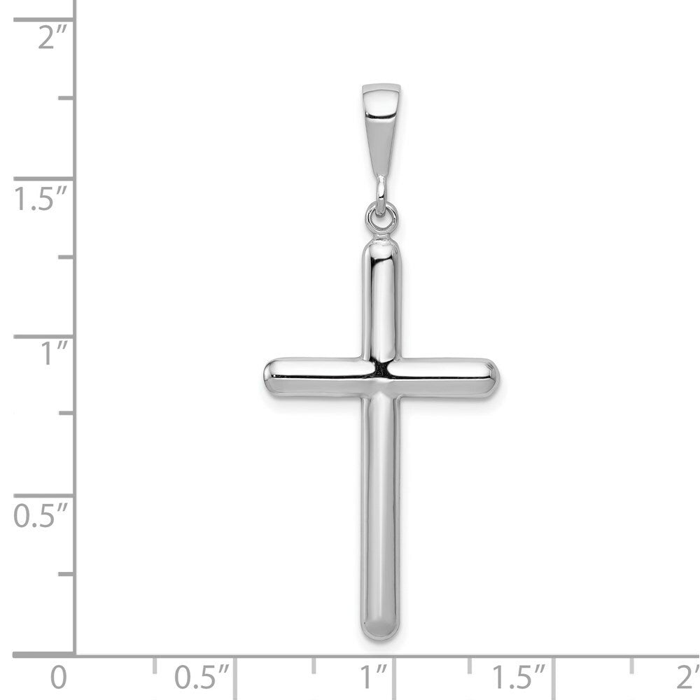 14K White Gold Cross Pendant 46mm length