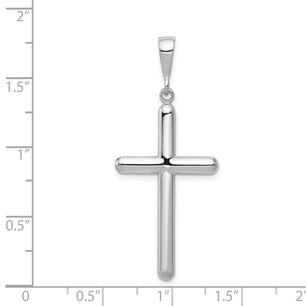 14K White Gold Cross Pendant 46mm length