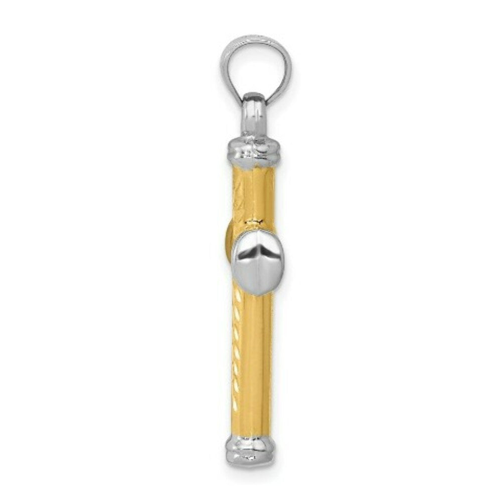 14K Yellow Gold w/Rhodium Reversible Cross