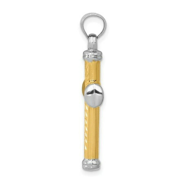14K Yellow Gold w/Rhodium Reversible Cross