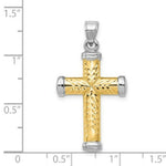 Load image into Gallery viewer, 14K Yellow Gold w/Rhodium Reversible Cross
