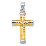 Load image into Gallery viewer, 14K Yellow Gold w/Rhodium Reversible Cross
