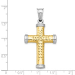 Load image into Gallery viewer, 14K Two-tone Gold &amp; Rhodium Reversible Cross
