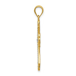 Load image into Gallery viewer, 14K Yellow Gold w/Rhodium Budded Cross Pendant
