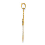 Load image into Gallery viewer, 14K Yellow Gold w/Rhodium Textured Cross Pendant
