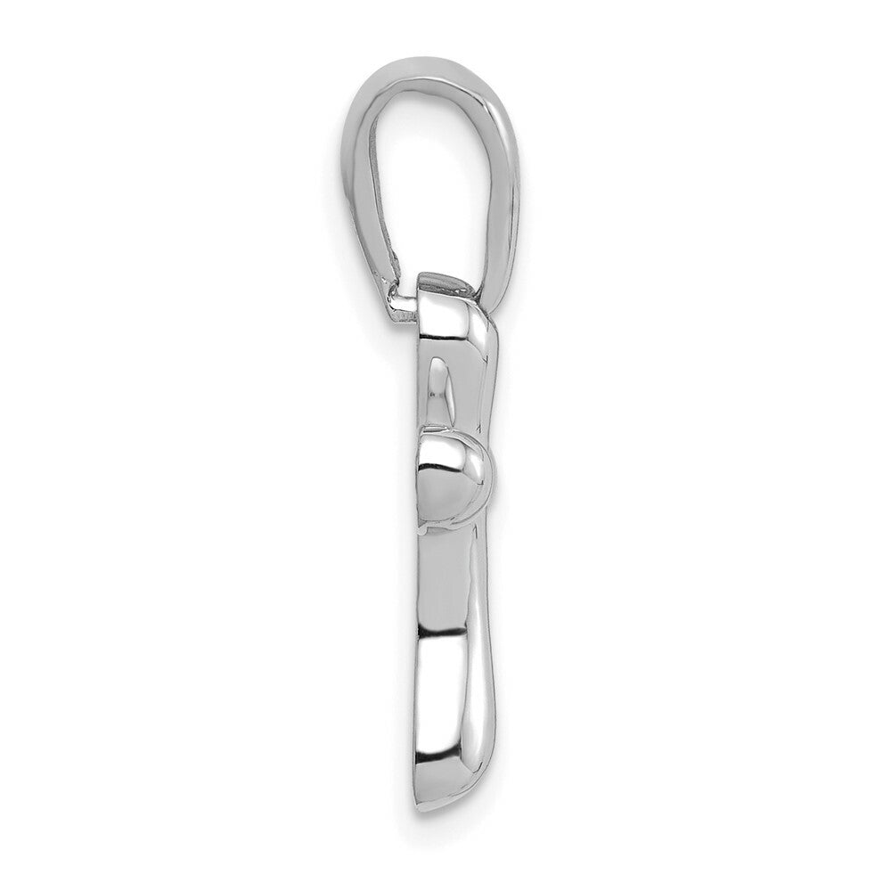 14K White Gold Small Freeform Cross Pendant