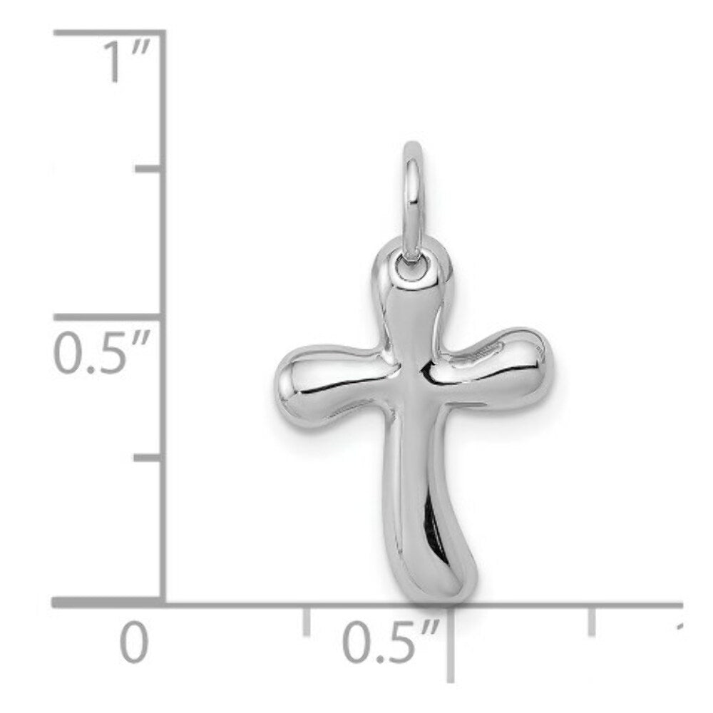 14K White Gold Small Freeform Cross Pendant