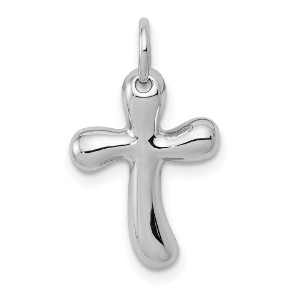 14K White Gold Small Freeform Cross Pendant