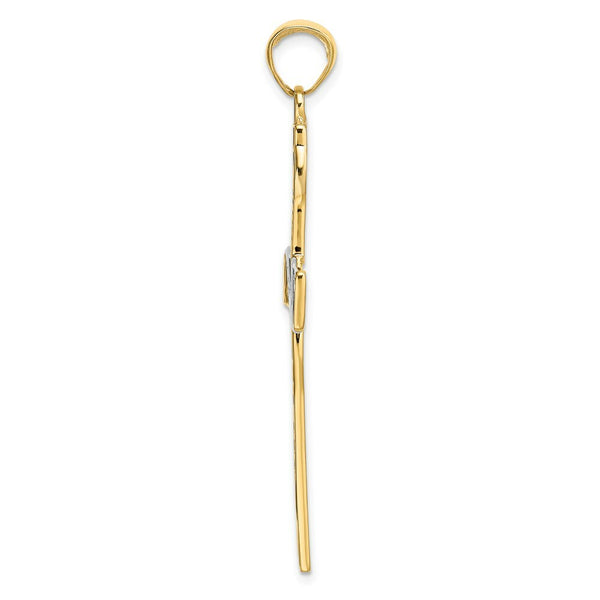 14K Yellow Gold & Rhodium Latin Cross Pendant