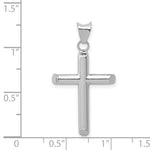 Load image into Gallery viewer, 14K White Gold Polished Hollow Cross Pendant 32mm length

