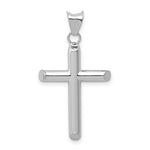 Load image into Gallery viewer, 14K White Gold Polished Hollow Cross Pendant 32mm length
